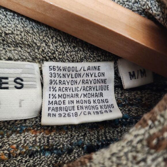 Vintage Jhane Barnes Sweater Textured Wool 80s 90s Mens Medium Dad Grandpa Golf - Picture 4 of 12